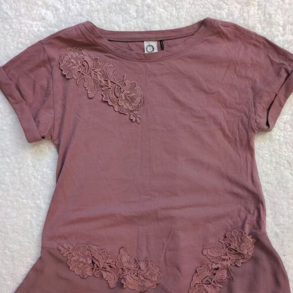 Anthropologie Akemi + Kin Fairy Lace Applique Tunic Floral Embroidery Lagenlook - Picture 6 of 9